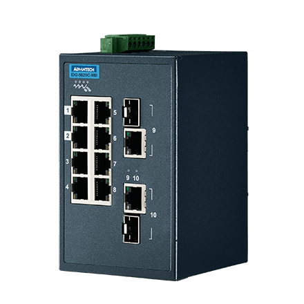 8 Fast Ethernet + 2 Gigabit Individual Managed Switch with Modbus TCP/IP